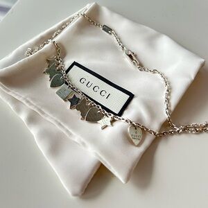 Gucci Sterling Silver Trademark Charm Necklace Pendant